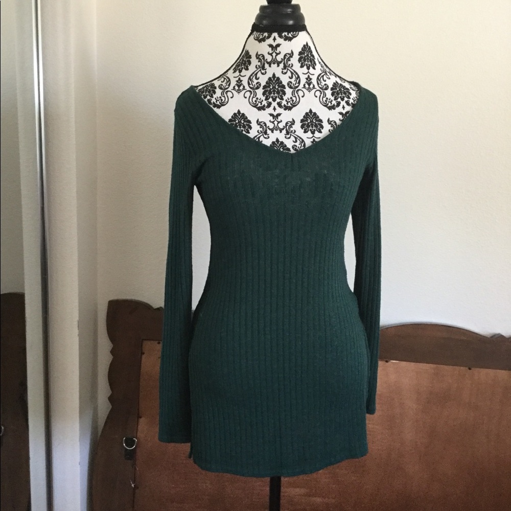 Deep V neck dress
